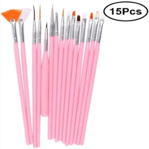 Kit 15 Pincéis Nail Art Profissional para Unhas Acrílicas, Detalhes Finos, Alta Qualidade IZEART PRO