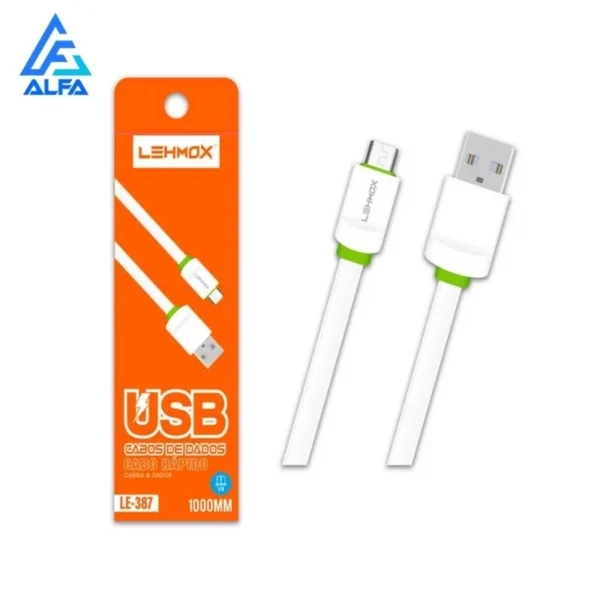 Cabo Turbo Reforçado LEHMOX 1M V8/Tipo C/iPhone Alta Amperagem IZEFAST PLUS