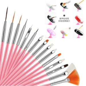 Kit 15 Pincéis Nail Art Profissional para Unhas Acrílicas, Detalhes Finos, Alta Qualidade IZEART PRO