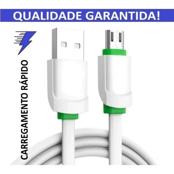 Cabo Turbo Reforçado LEHMOX 1M V8/Tipo C/iPhone Alta Amperagem IZEFAST PLUS
