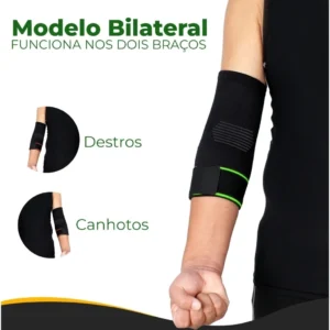 Kit Cotoveleira de Compressão Ortopédica Ajustável, Suporte Esportivo, Prevenção de Lesões IZEACTIVE MAX