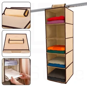 Prateleira Organizadora Suspensa 5 Nichos Multiuso Compacta Guarda-Roupa IZEORGANIZE FIT