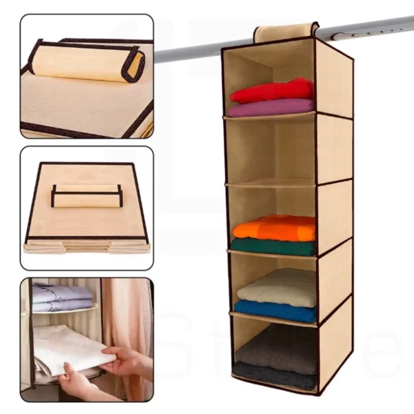 Prateleira Organizadora Suspensa 5 Nichos Multiuso Compacta Guarda-Roupa IZEORGANIZE FIT