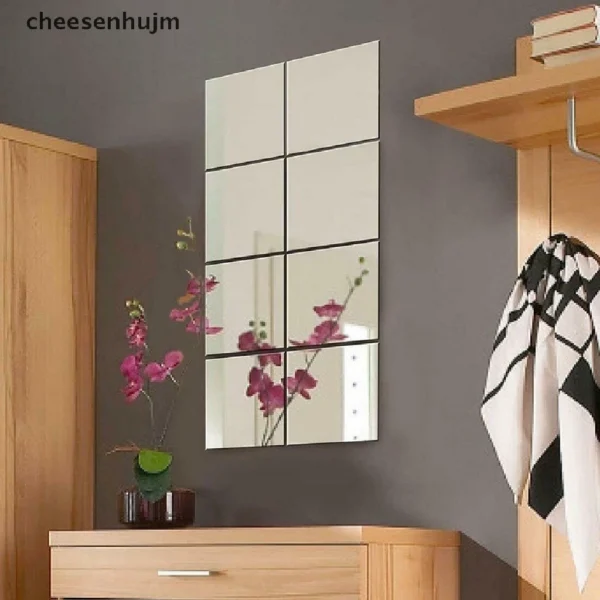 Kit Espelho Decorativo Adesivo 30x30cm Acrílico Flexível Versátil IZEDECOR GLASS