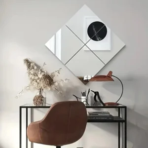 Kit Espelho Decorativo Adesivo 30x30cm Acrílico Flexível Versátil IZEDECOR GLASS