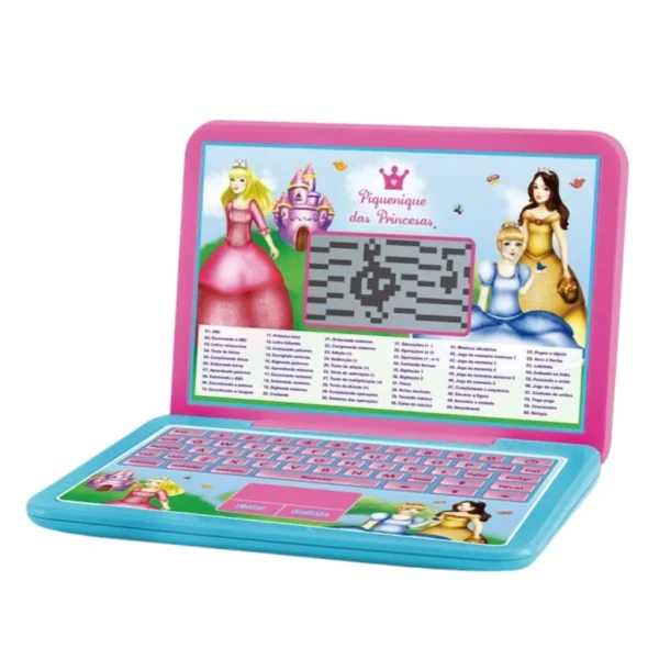 Laptop Infantil Bilíngue 60 Atividades Princesas DM Toys IZELEARN FUN