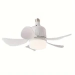 Ventilador de Teto 6 Hélices Compacto com Luz LED, Controle Remoto e Instalação Fácil IZEFAST BREEZE
