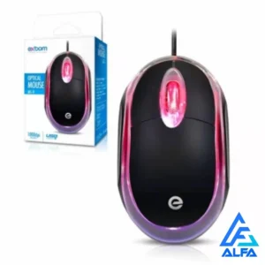 Mouse USB Óptico Preto Compacto com LED, Ergonômico, Alta Precisão IZECLICK PRO