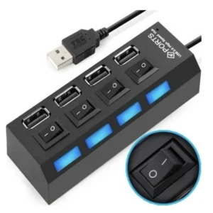 Hub USB 2.0 7 Portas LED Alta Velocidade Botão IZEHUB PRO CONNECT