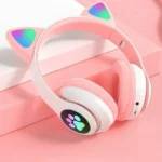 Headphone Bluetooth Orelha de Gato LED RGB Dobrável Microfone IZEPLAY FUN