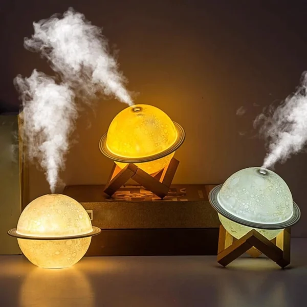Luminária Umidificador Lua 3D Aromaterapia LED Branco Amarelo IZELOFT AIR