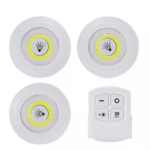 Kit 3 Lâmpadas LED Spot Sem Fio Controle Remoto 150 Lumens Fácil Instalação IZEULTRA LIGHT