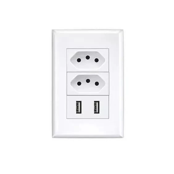 Tomada de Parede Bivolt com 2 USB, Proteção Contra Curto e Compatível Universal IZEPOWER SAFE