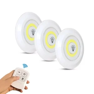 Kit 3 Lâmpadas LED Spot Sem Fio Controle Remoto 150 Lumens IZEULTRA BRIGHT