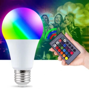 Lâmpada Bulbo LED RGB 5W Controle Remoto Colorida Ambiente IZEFLASH MOOD