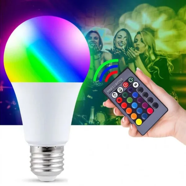 Lâmpada Bulbo LED RGB 5W Controle Remoto Colorida Ambiente IZEFLASH MOOD