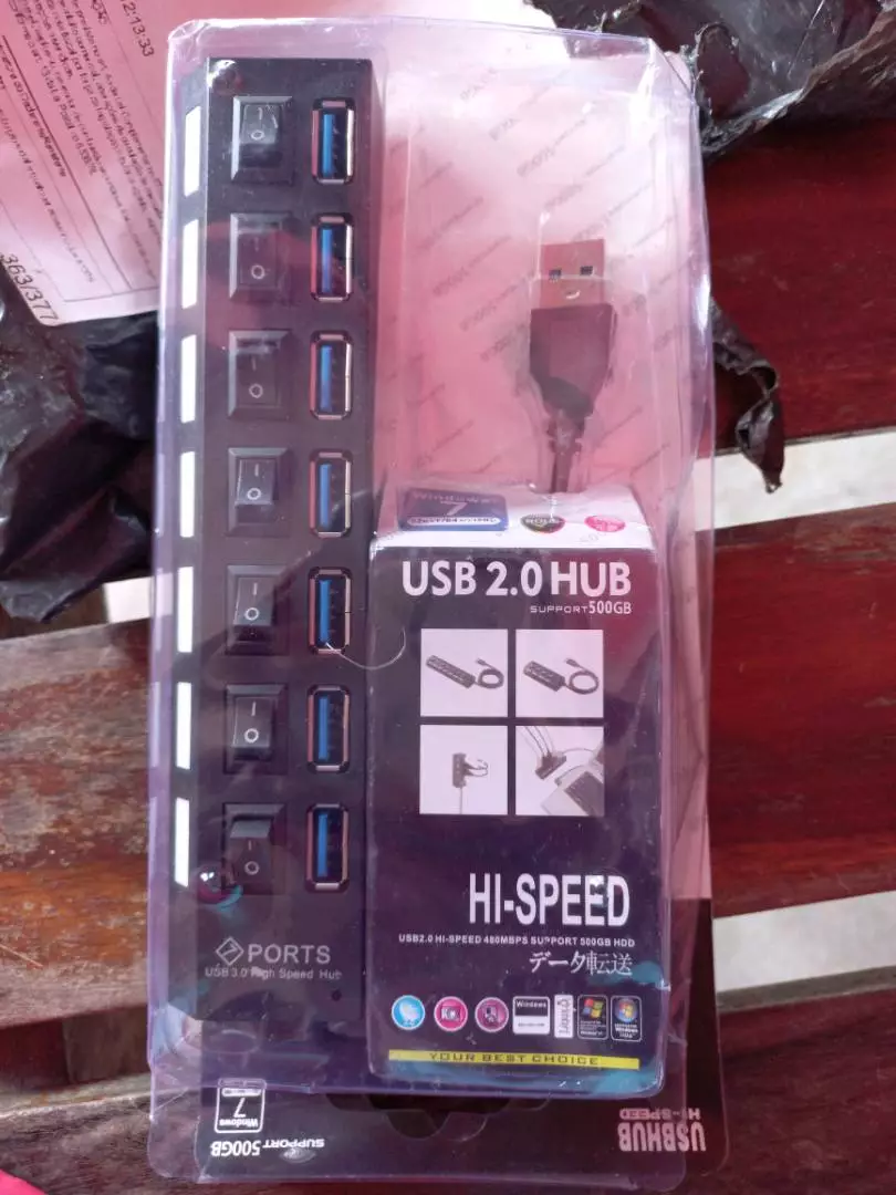 Hub USB 2.0 7 Portas LED Alta Velocidade Botão IZEHUB PRO CONNECT photo review