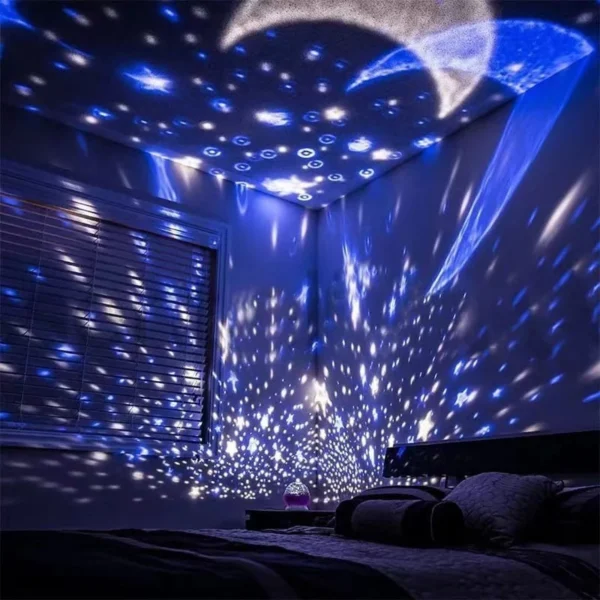 Luminária Projetor Estrela LED Infantil 360º USB Pilha Decoração IZE STAR DREAM