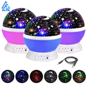 Luminária Projetor Estrela LED Infantil 360º USB Pilha Decoração IZE STAR DREAM