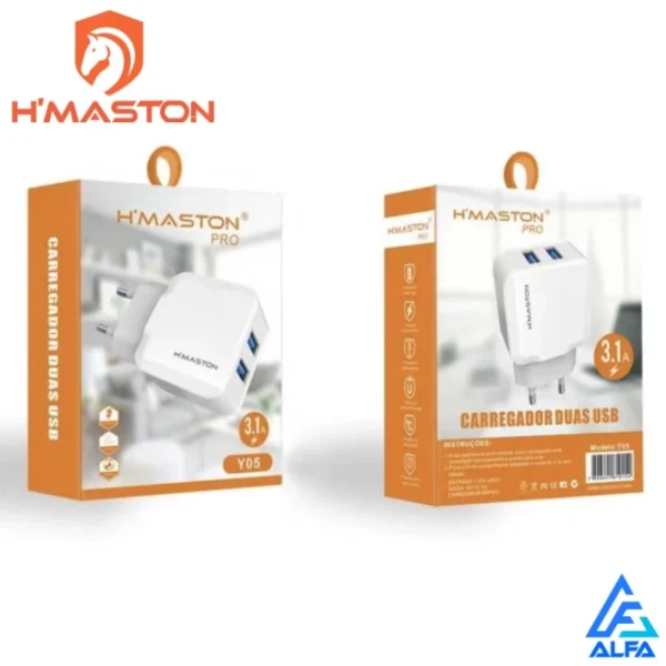 Carregador Turbo Rápido Hmaston 2 USB 3.1A Bivolt IZEFAST PRO