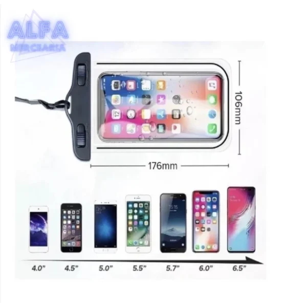 Capa Celular Universal à Prova D'Água com Cordão e PVC Resistente IZEWATER PROTECT