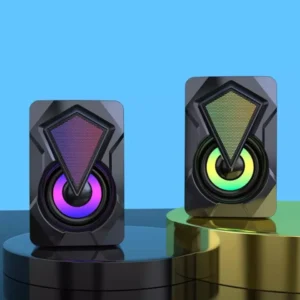 Caixa de Som RGB LED Som Estéreo Compacta USB Multimídia IZEFLASH SOUND