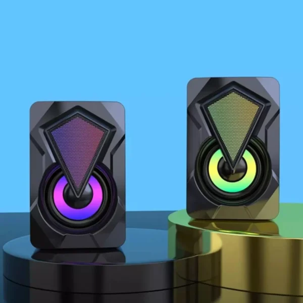 Caixa de Som RGB LED Som Estéreo Compacta USB Multimídia IZEFLASH SOUND