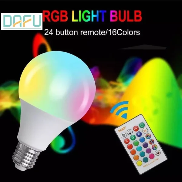 Lâmpada Bulbo LED RGB 5W Controle Remoto Colorida Ambiente IZEFLASH MOOD