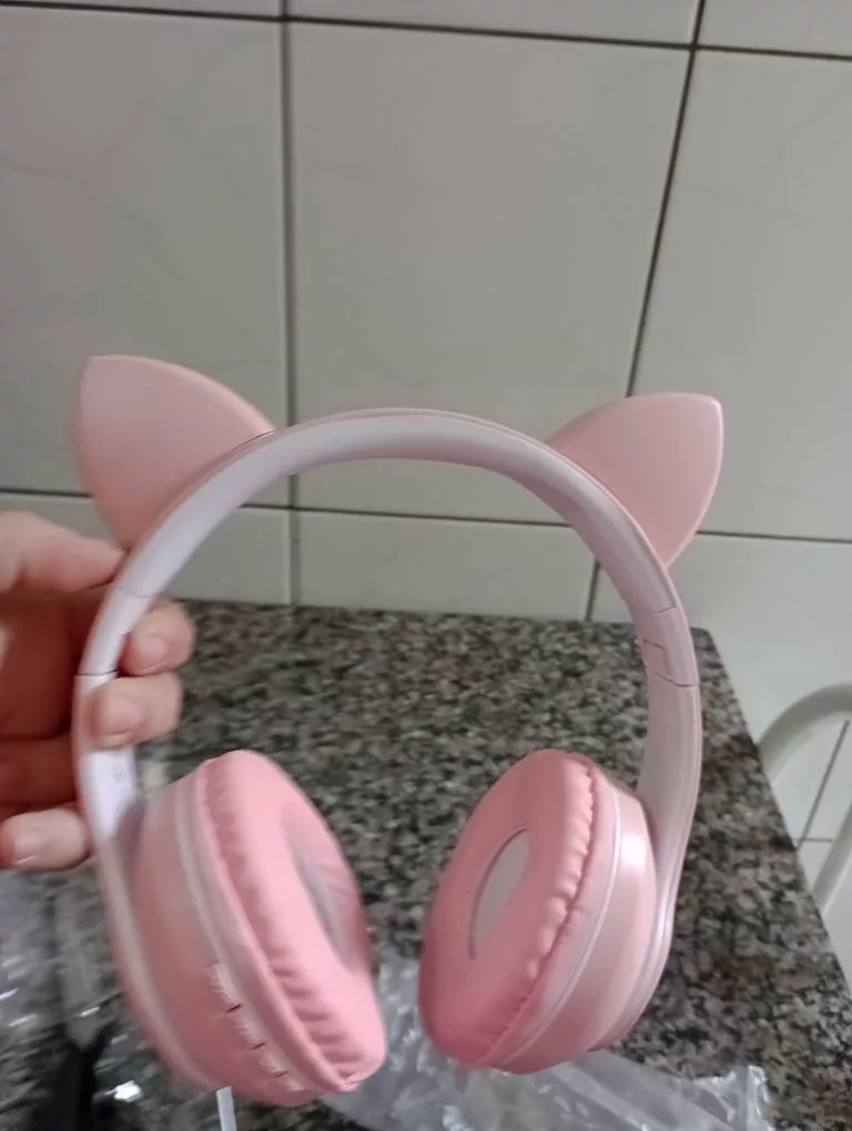 Headphone Bluetooth Orelha de Gato LED RGB Dobrável Microfone IZEPLAY FUN photo review