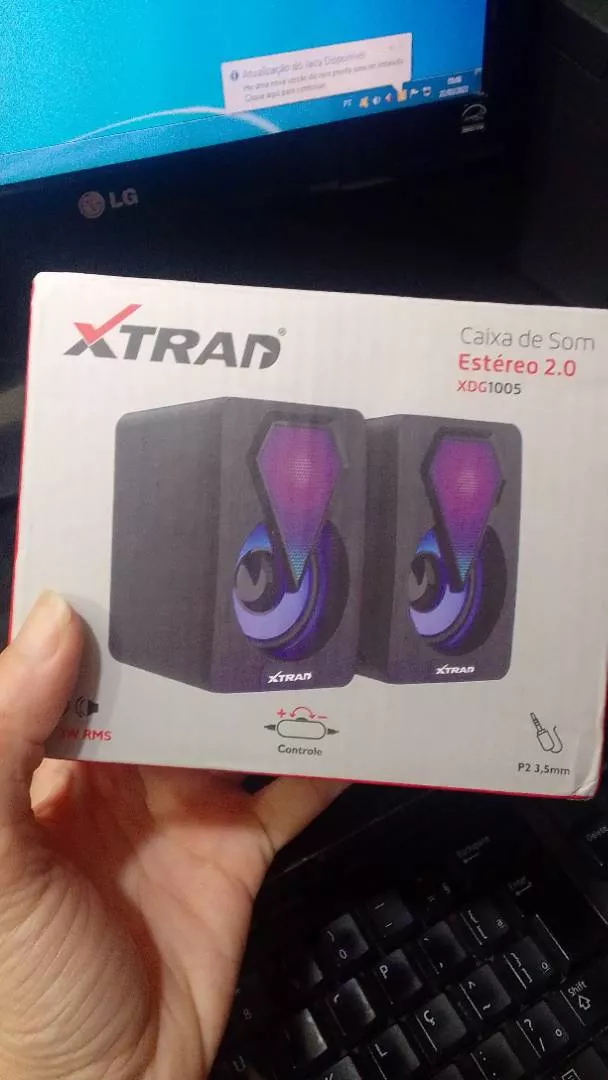 Caixa de Som RGB LED Som Estéreo Compacta USB Multimídia IZEFLASH SOUND photo review