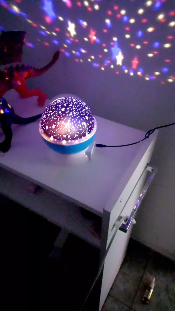 Luminária Projetor Estrela LED Infantil 360º USB Pilha Decoração IZE STAR DREAM photo review