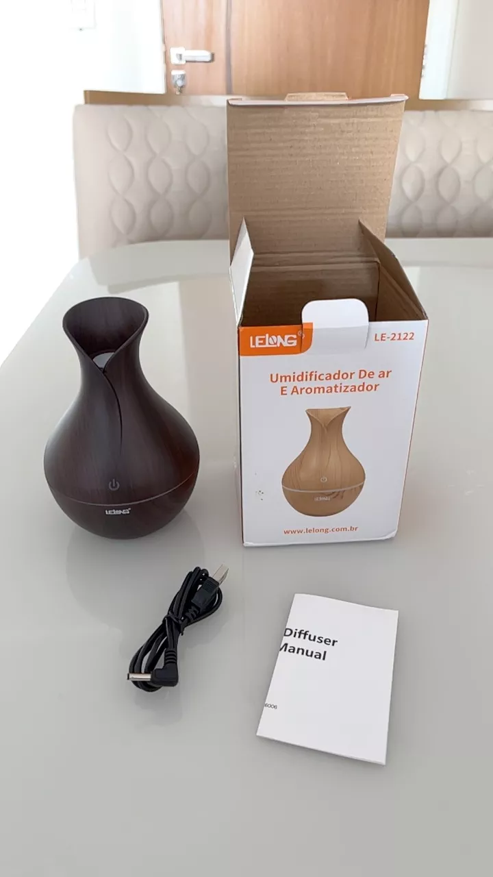 Umidificador Aromatizador Silencioso Madeira LED Recarregável IZEWOOD AIR photo review