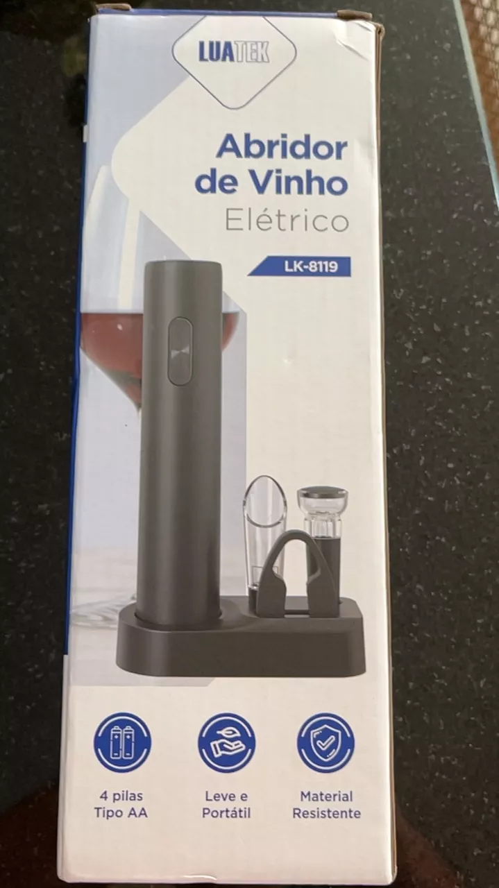 Abridor de Vinho Elétrico Kit Completo com Cortador de Papel, Rolha a Vácuo e Derramador IZEELEGANT OPEN photo review