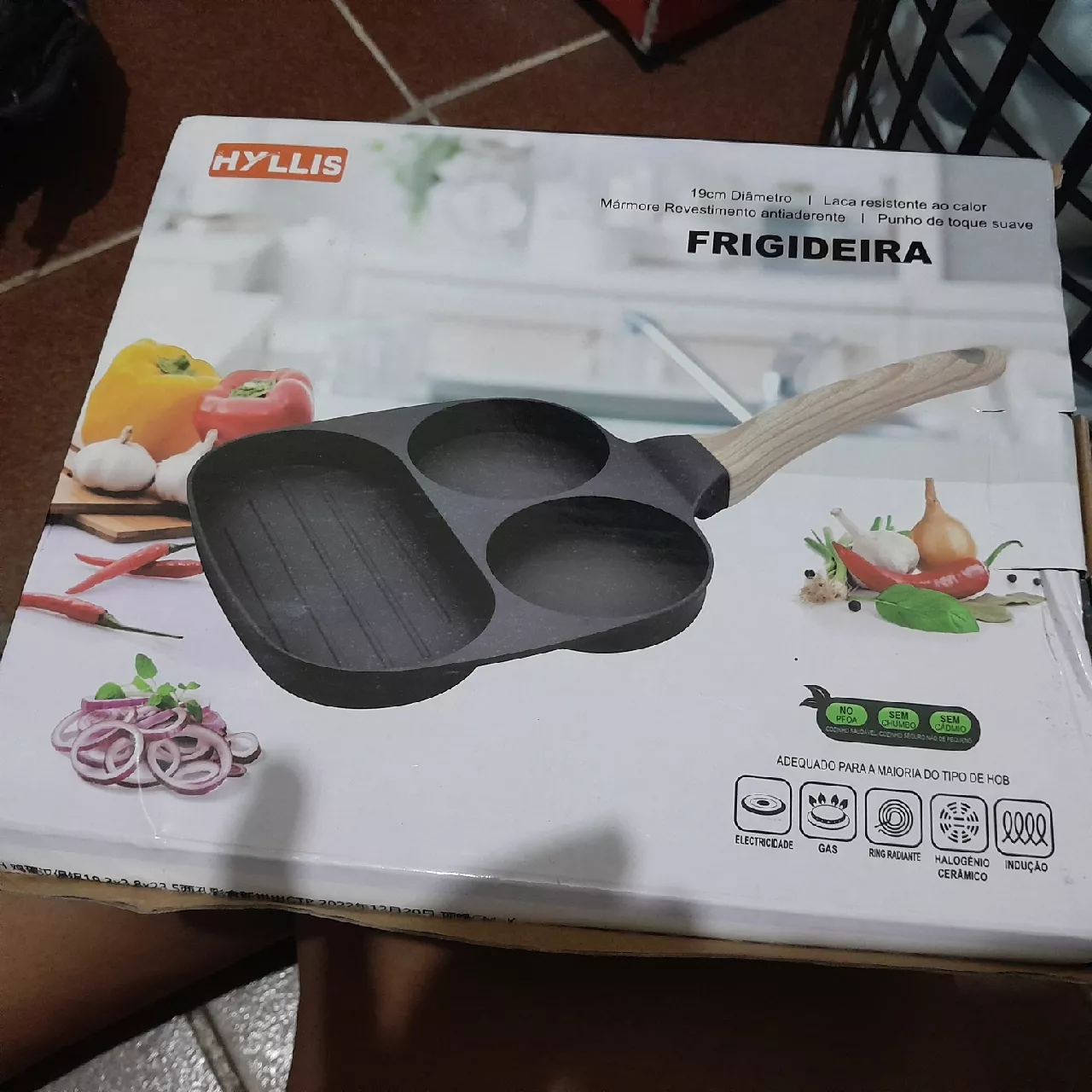 Frigideira Antiaderente 4 Divisórias Alumínio Omelete Alça Madeira IZECOOK MULTI photo review
