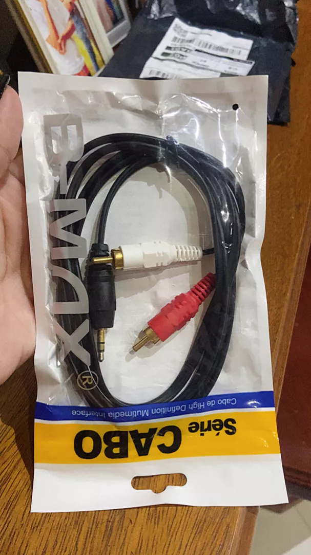 Cabo Auxiliar P2 para RCA Estéreo 1,5m Áudio Emborrachado IZEAMP PRO photo review