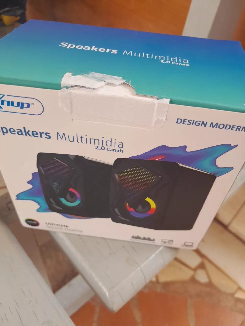 Caixa de Som RGB LED Som Estéreo Compacta USB Multimídia IZEFLASH SOUND photo review