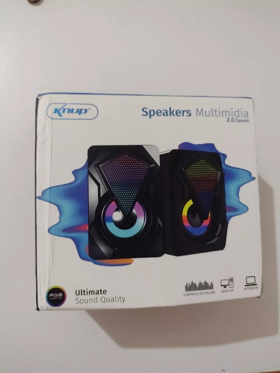 Caixa de Som RGB LED Som Estéreo Compacta USB Multimídia IZEFLASH SOUND photo review