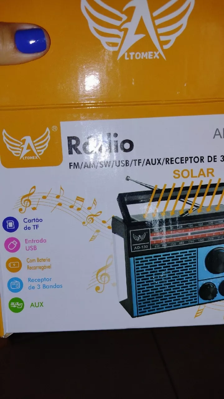 Rádio Retrô Altomex Solar Recarga USB Lanterna 3W IZERADIO POWER photo review
