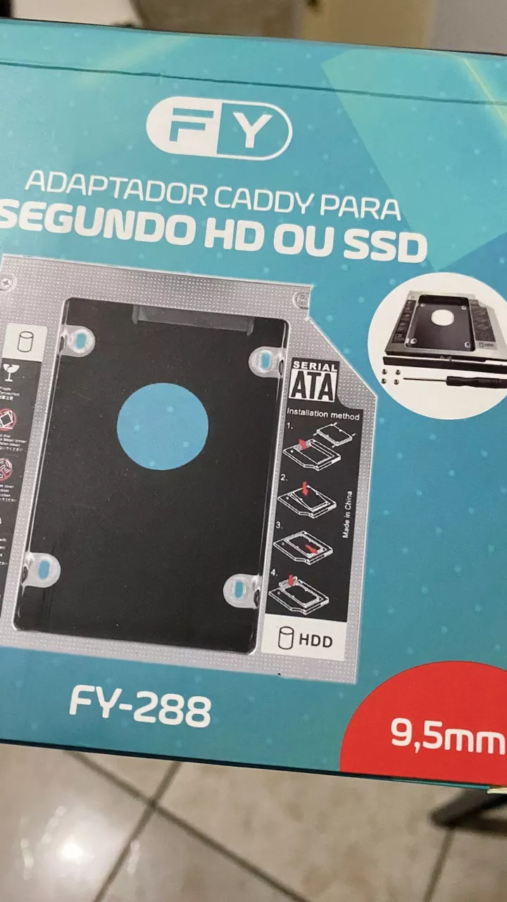 Adaptador Caddy Universal 2.5 HD SSD Sata para Notebook 9.5mm 12.7mm IZEBOOST STORAGE photo review