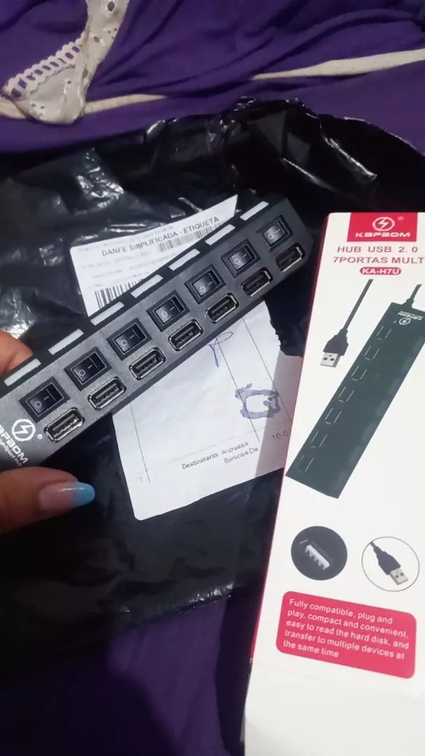 Hub USB 2.0 7 Portas LED Alta Velocidade Botão IZEHUB PRO CONNECT photo review