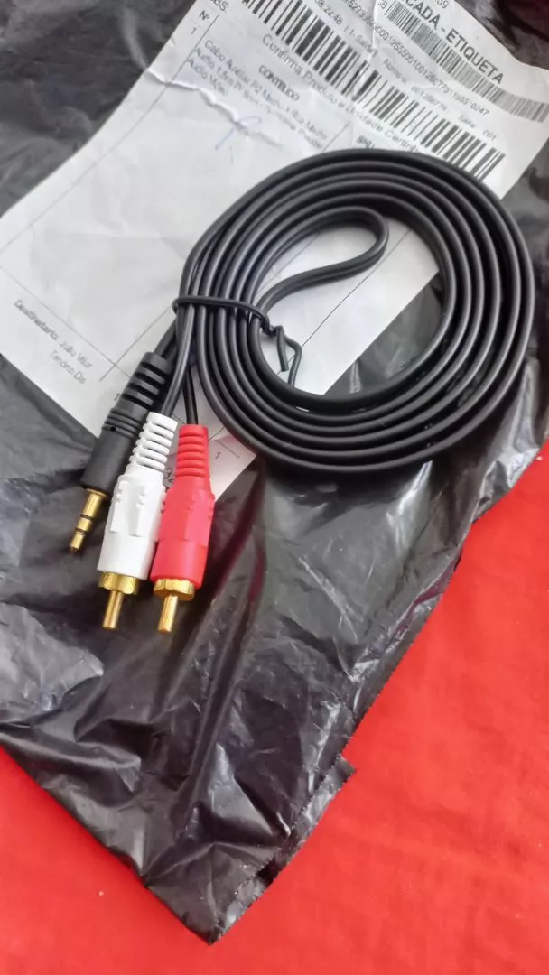 Cabo Auxiliar P2 para RCA Estéreo 1,5m Áudio Emborrachado IZEAMP PRO photo review