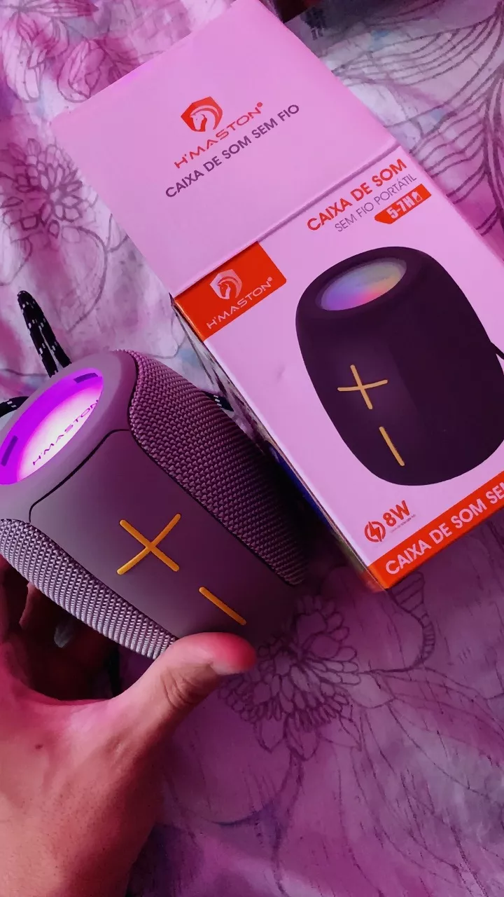 Caixa de Som Bluetooth 5.0 Potente 8W, Bateria Longa, À Prova D'Água, LED RGB, Portátil - IZEBOOM PLAY photo review