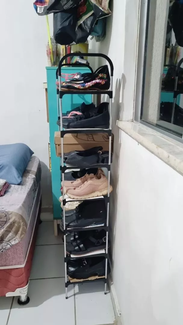 Sapateira Vertical 7 Prateleiras Aço Inox Organizador Respirável IZEORG FIT photo review