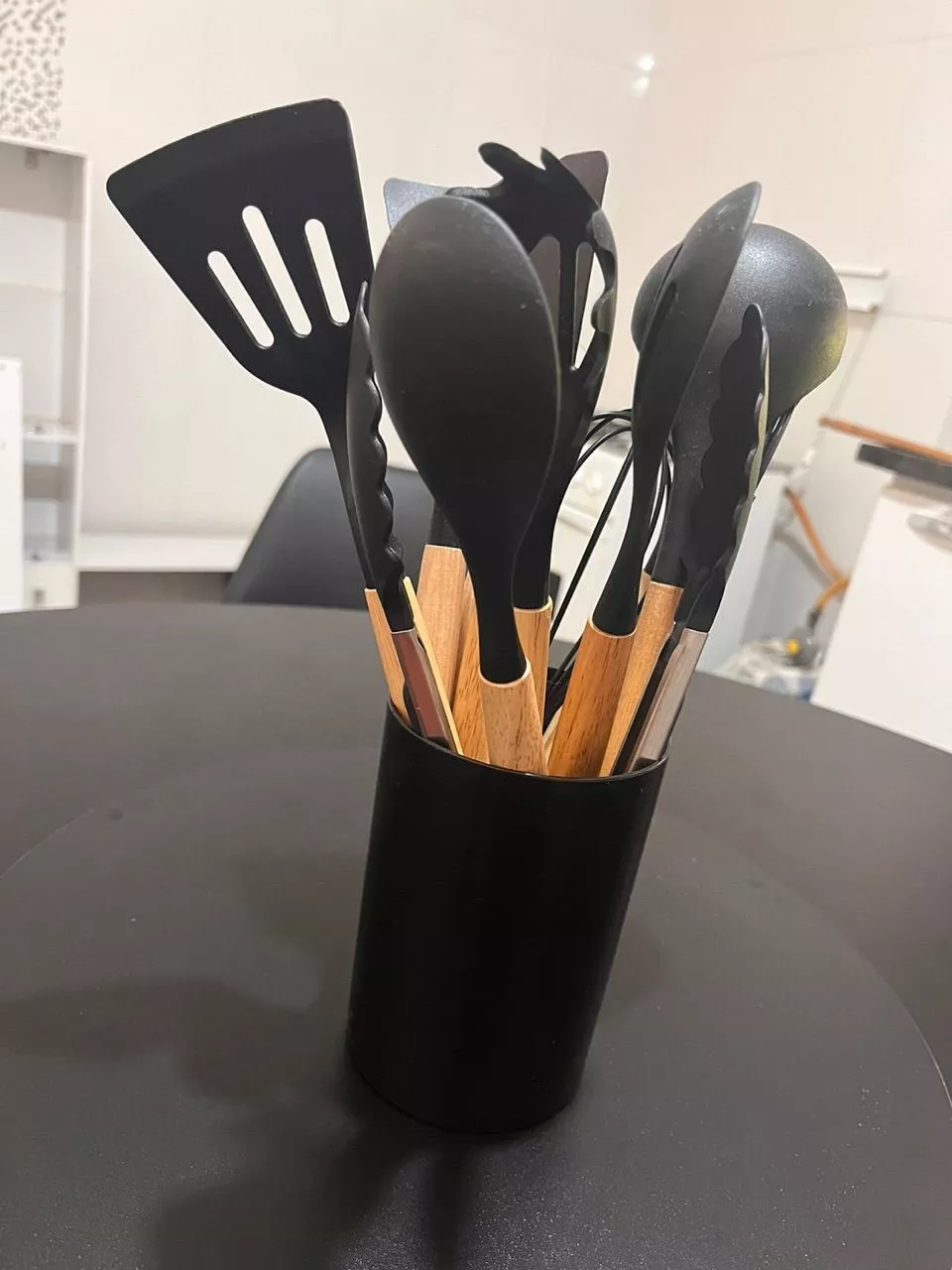 Kit Utensílios de Cozinha Silicone 12 Peças Cabo Madeira Suporta 230°C IZECOOK MASTER photo review