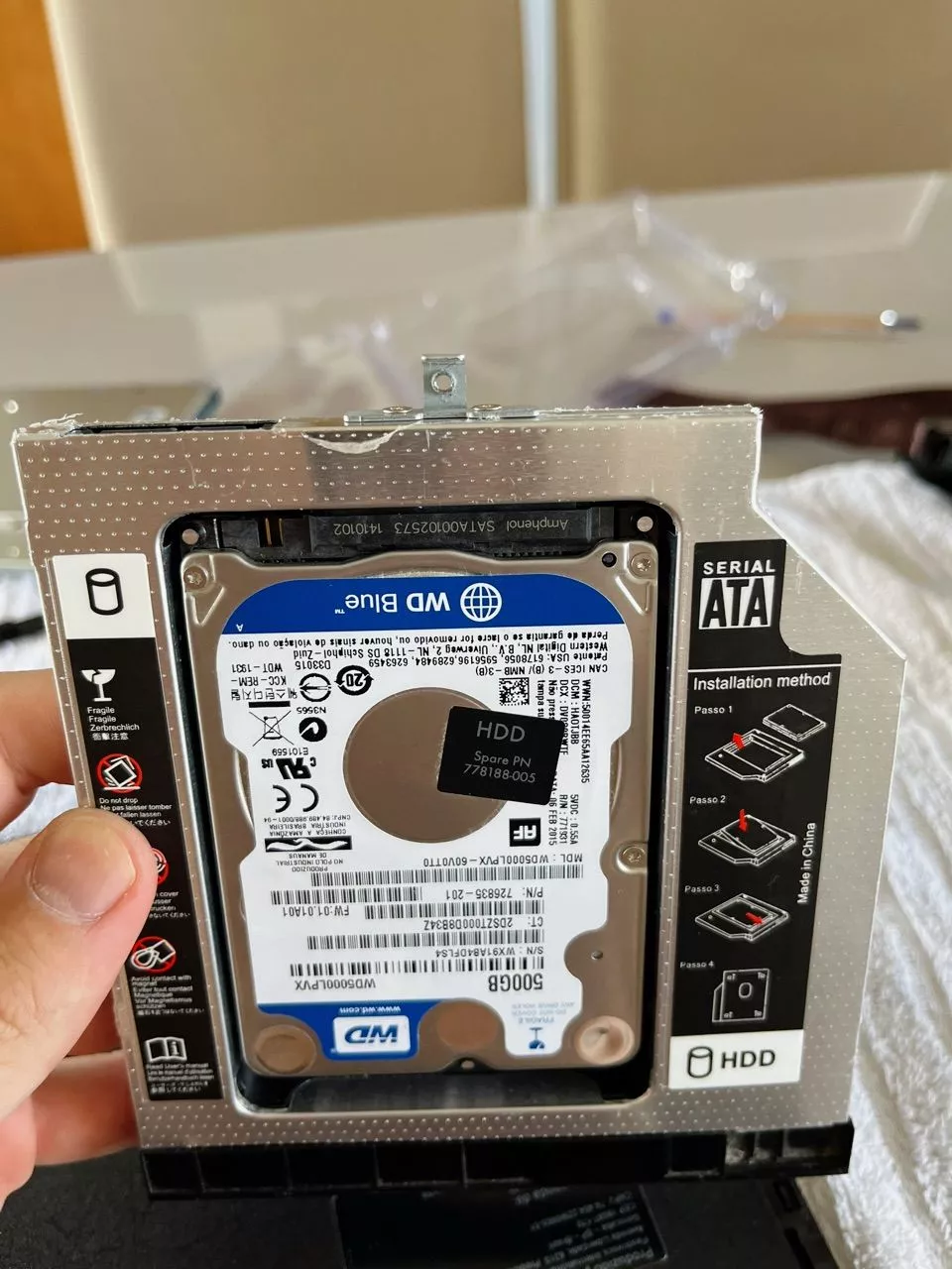 Adaptador Caddy Universal 2.5 HD SSD Sata para Notebook 9.5mm 12.7mm IZEBOOST STORAGE photo review