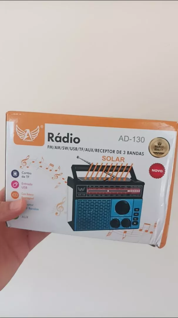 Rádio Retrô Altomex Solar Recarga USB Lanterna 3W IZERADIO POWER photo review