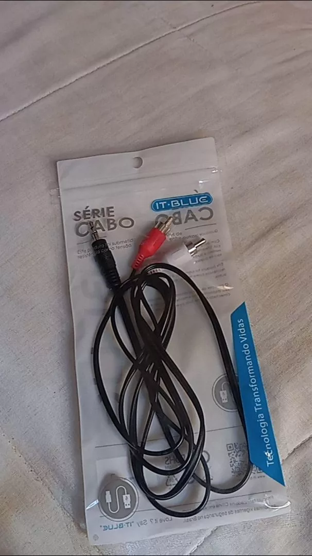 Cabo Auxiliar P2 para RCA Estéreo 1,5m Áudio Emborrachado IZEAMP PRO photo review