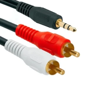 Cabo Auxiliar P2 para RCA Estéreo 1,5m Áudio Emborrachado IZEAMP PRO