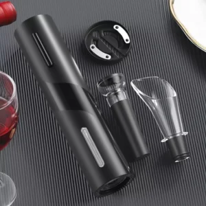 Abridor de Vinho Elétrico Kit Completo com Cortador de Papel, Rolha a Vácuo e Derramador IZEELEGANT OPEN