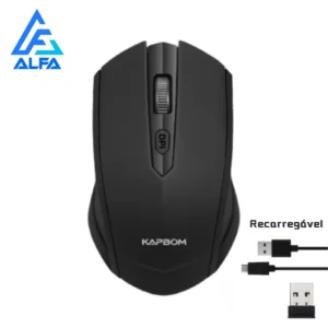 Mouse Sem Fio Recarregável 3200DPI KA-612 KAPBOM, 2.4Ghz, Compatível Windows e Mac, IZEPOWER PRO